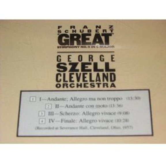Schubert / Szell / Cleveland Orch - Sym No 9 Great - Music & Performance - CD