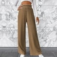 thumbnail image 2 of Fgnfyis Trousers Pants for Women Autumn Winter Casual Loose Knitted Warm Selling Trousers Brown M, 2 of 5