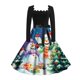 thumbnail image 3 of Vestido Informal Retro Con Cordones y Cuello Cuadrado de Manga Larga Con Estampado Navideño Para Mujer, Otoño E Invierno (1), 3 of 3