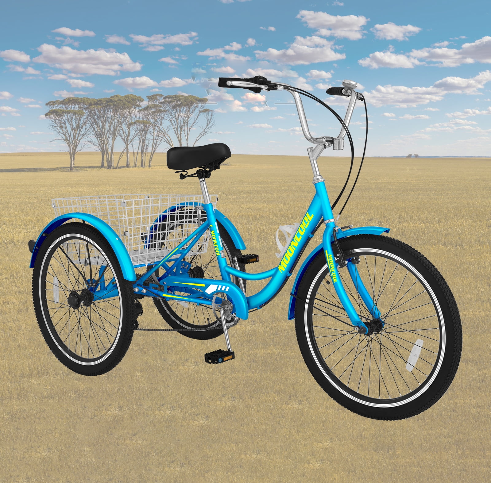 Docred Tricycle for Adults 24/26inch 3 Wheel 7 Speed Trike Three