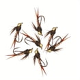 thumbnail image 2 of 6/12pcs of Brass Copper Bead Head Fast-Sinking Nymph Scud Flies for Carp, Walleye, Trout, And Bass Fishing Lures Made from Artificial Feather And Rayon., 2 of 9