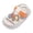 White, variant on Toddler Closed-Toe Sandals, Cute Colorful Appliqué Hook-and-Loop T-Strap, Soft Non-Slip PU Sandals for Summer Play (White, 6-9 Months)