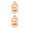 thumbnail image 2 of Guardoinrt Electroplated Metal Birdcage Shape Tea Light B- Candle Holder Rose Gold Type A 2Set, 2 of 6