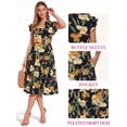 thumbnail image 2 of MOYIKO Summer Dresses for Women Ruffle Sleeve V Neck Midi Dresses Fashion Casual Flowy Beach Vacation Sundress with Pockets, 2 of 7