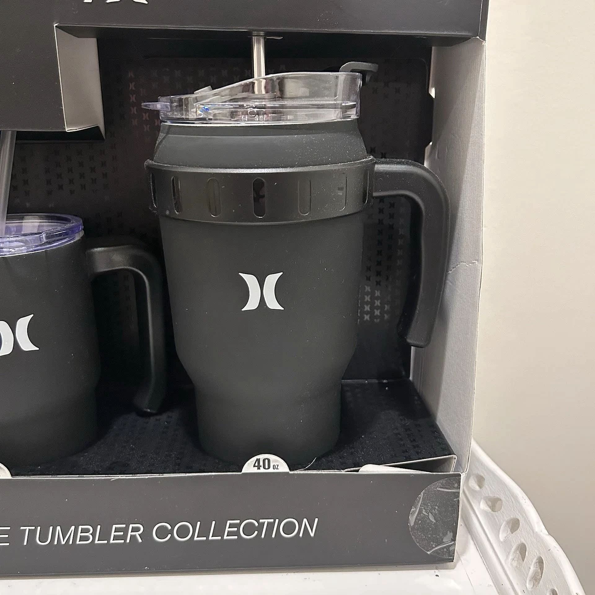 Hurley Adventure Tumbler Collection Thermos 40oz 22oz 16oz 3 Cup Set New Black