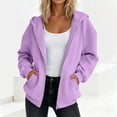 thumbnail image 7 of cocolona Womens Zip Up Hoodie Fall Winter Long Sleeve Oversized Hooded Sweatshirt Trendy Solid Color Jackets Tops with Pockets, 7 of 7
