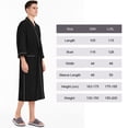 thumbnail image 5 of Men’s Waffle Robe, 3/4 Sleeve Lightweight Bathrobe for Men, Breathable Kimono Spa Robe Hotel Lounge Shower Robe for Home Travel Resort,L-XL Black, 5 of 7