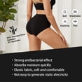 thumbnail image 2 of Bamboo Women Ultra Soft Thin Breathable Stretch High Waist Panties 4 pack (Black, XXX-Large), 2 of 5