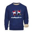 thumbnail image 2 of Blusas y camisas de cuello redondo y manga larga para hombre, blusa de poliéster con estampado navideño de copa de vino y terciopelo., 2 of 6