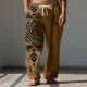 thumbnail image 1 of Pantalones largos para hombre, cintura elástica, transpirables, cómodos, suaves, informales, de playa, de poliéster., 1 of 5