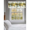 thumbnail image 3 of Valance Curtains for Kitchen Windows Watercolor Love HeartRod Pocket Valance Pastoral Bee Flower Eucalyptus Leaf Short Window Curtain Topper for Bedroom Living Room Bathroom 42x12in, 3 of 9
