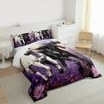 thumbnail image 3 of Feelyou Western Racing Horse Queen Comforter Set for Kids, Rustic Flower Bedding Sets, Oil Printing Artwork Reversible Bedding Comforter Set, Luxury Bedroom Decor, 3pcs, 3 of 8