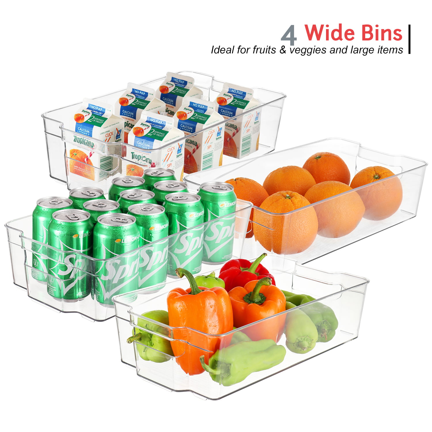 smartified Fridge Organizer Bin with Lid & Removable Dividers - Stackable  Multipurpose for Teabags, Art & Crafts - Kitchen Pantry Refrigerator Freezer