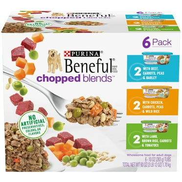 Purina Beneful High Protein Chicken & Beef Wet Dog Food Variety Pack,10 oz Tubs (6 Pack)