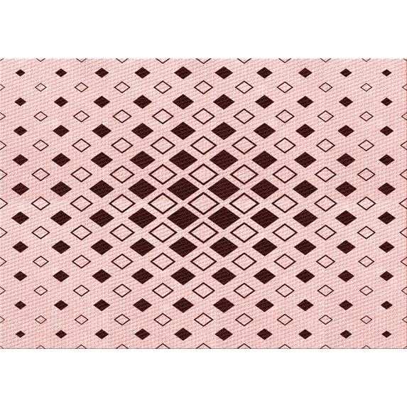 Ahgly Company Indoor Rectangle Patterned Pink Bubble Gum Pink Area Rugs, 2' x 3'