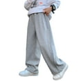 thumbnail image 3 of dazeni Boy's Wide Leg Baggy Sweatpants High Waisted Parachute Pant Solid Elastic Waiste Athletic Track Pants Youth Trendy Sports Comfy Clothes Gray 11-12 Years, 3 of 7