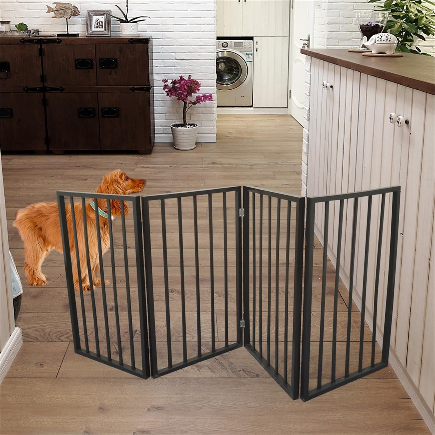 Pefilos Extra Wide and Tall Dog Gate for The House, Doorway, Stairs, Baby Gates for Dogs Freestanding Pet Gate for Cats, Folding Pet Puppy Safety Fence, Brown Pefilos Extra Wide and Tall Dog Gate for The House, Doorway, Stairs, Baby Gates for Dogs Freestanding Pet Gate for Cats, Folding Pet Puppy Safety Fence, Brown