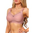 thumbnail image 4 of INSPIRE CHIC Women's V-Neck Mesh Full Coverage Wireless Soft Cup Wide Adjustable Straps Minimizer Bras M Pink, 4 of 5