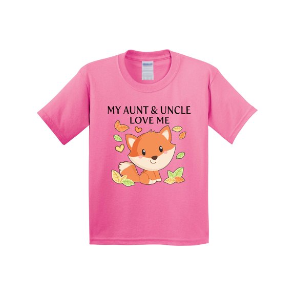 Inktastic My Aunt and Uncle Love Me Little Fox Youth T-Shirt