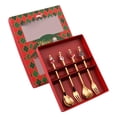 thumbnail image 4 of Xmas Cutlery Kits Christmas Forks and Spoons Set Reusable Dessert Spoon Xmas Flatware with Gift Box for Wedding Kitchen Parties 4pcs, 4 of 8