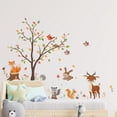 thumbnail image 2 of decalmile Calcomanías de pared de bosque Animales Árbol Búho Zorro Ciervo Pegatinas de pared Dormitorio infantil Bebé Guardería Decoración de pared, 2 of 5