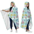 thumbnail image 2 of Wearable Blanket,Fairy Tale Princess Castle Pattern Hooded Wearable Flannel Blanket for Adults & Teens,Winter Poncho Shawl Wrap Cape Cozy Anti-Pill,50"x60", 2 of 5