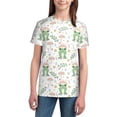thumbnail image 3 of Wukai Frog and Mushrooms Youth Unisex Short Sleeve T-Shirt for Boys, Girls, Teens, and Kids-Small, 3 of 7