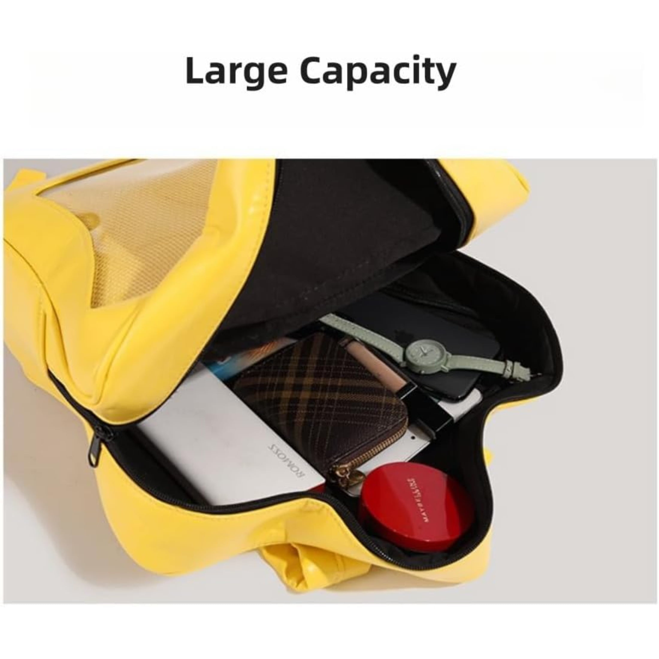 Yellow Star Kawaii Backpack PU Leather Ita Bag Backpack Y2k Shoulder Bag Aesthetic Cute Backpack