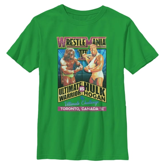 Boys WWE Hulk Hogan VS The Ultimate Warrior Poster T Shirt