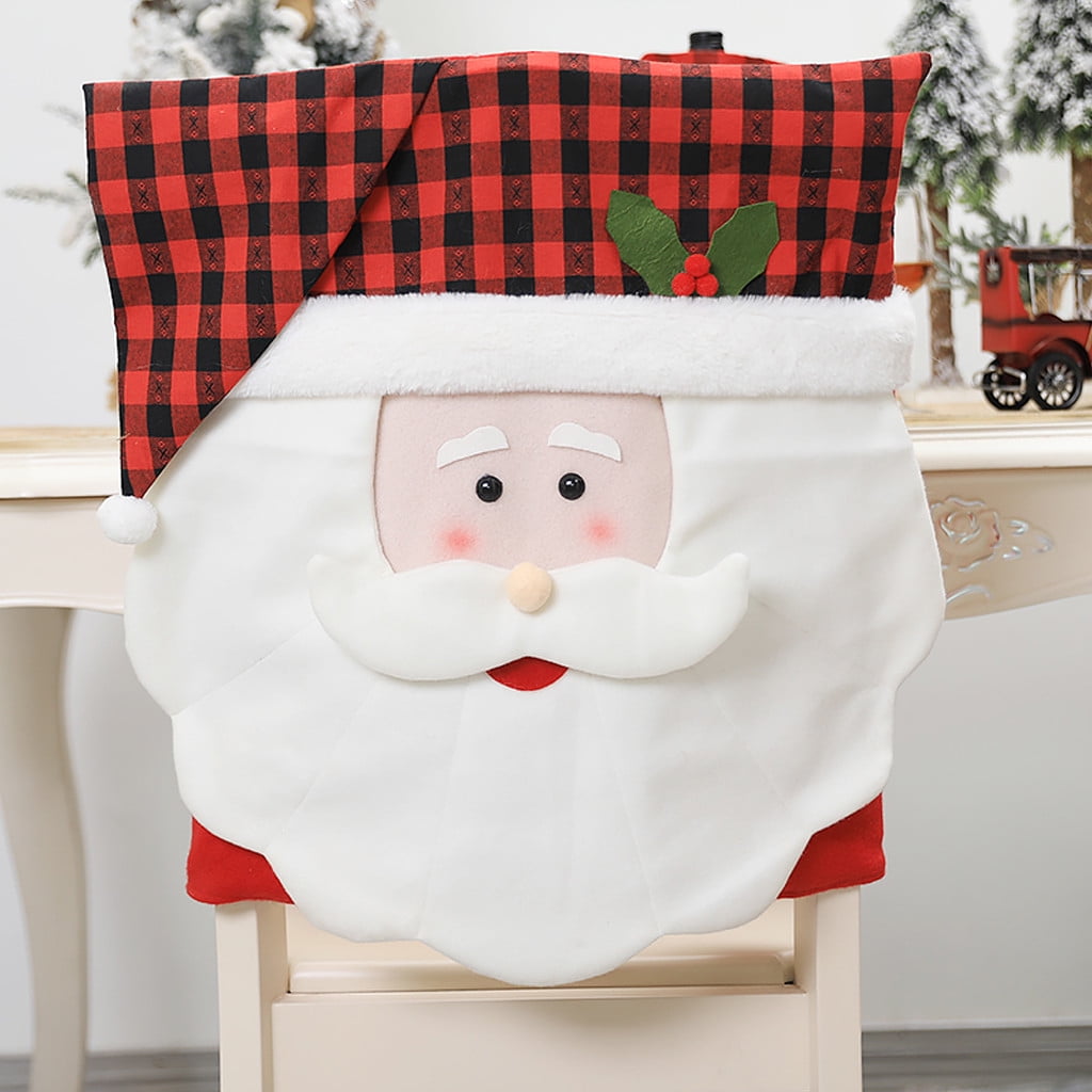Xmas Mr&Mrs Santa Claus Red Hat Christmas Dinner Chair Back Cover Set Decor Gift Xmas Mr&Mrs Santa Claus Red Hat Christmas Dinner Chair Back Cover Set Decor Gift