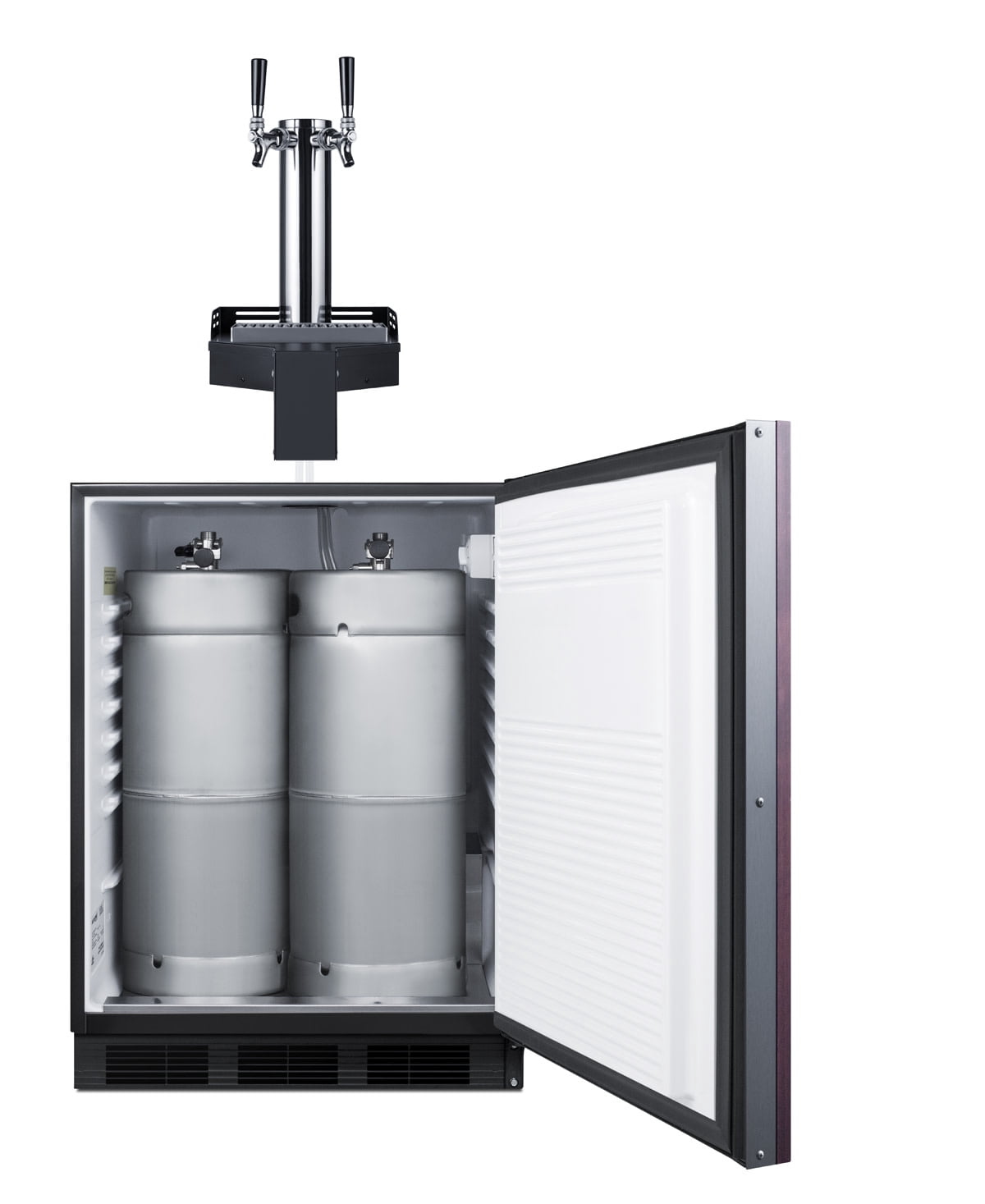 Summit Sbc58bliffltwada 24" Wide 5.8 Cu. Ft. Panel Ready Built-In Double Tap Kegerator -