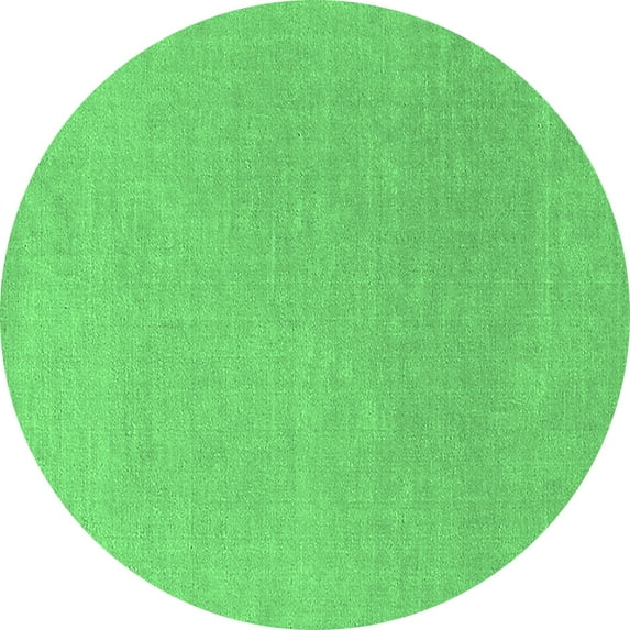 Ahgly Company Indoor Round Solid Emerald Green Modern Area Rugs, 3' Round