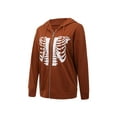 thumbnail image 5 of Yuemengxuan Women's Skull Skeleton Print Hoodies, Long Sleeve Zip Up Loose Sweatshirts, 5 of 9