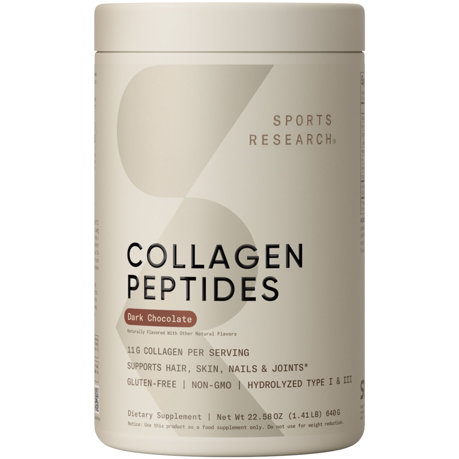 Sports Research® Collagen Peptides Protein Powder, Dark Chocolate (1.41lb)