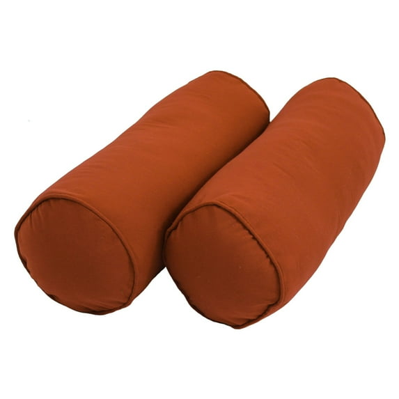 Blazing Needles Twill Bolster Pillows with Cording and Inserts - Set of 2