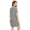 thumbnail image 4 of WBQ Womens Short Sleeve Sleepshirt Soft Nightdress Comfy Nightgown With Removable Chest Pads, 4 of 8