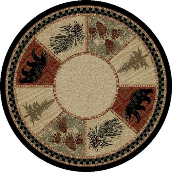 Mayberry Rug AD3793 5RD 5 ft. 3 in. x 5 ft. 3 in. Round American Destination Cades Cove Area Rug, Multi Color