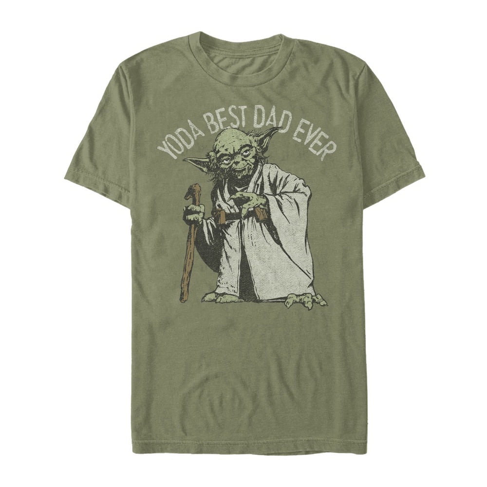 Star Wars Men's Star Wars Yoda Best Dad Ever TShirt Military Green