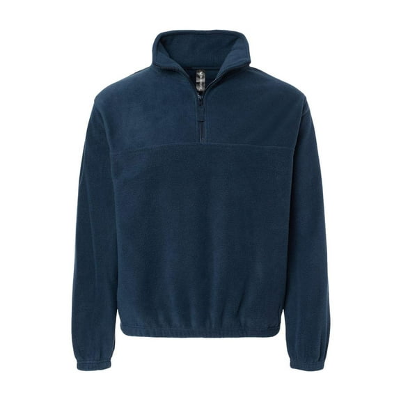 Burnside Mens Polar Fleece Quarter-Zip Pullover, 5XL, Navy