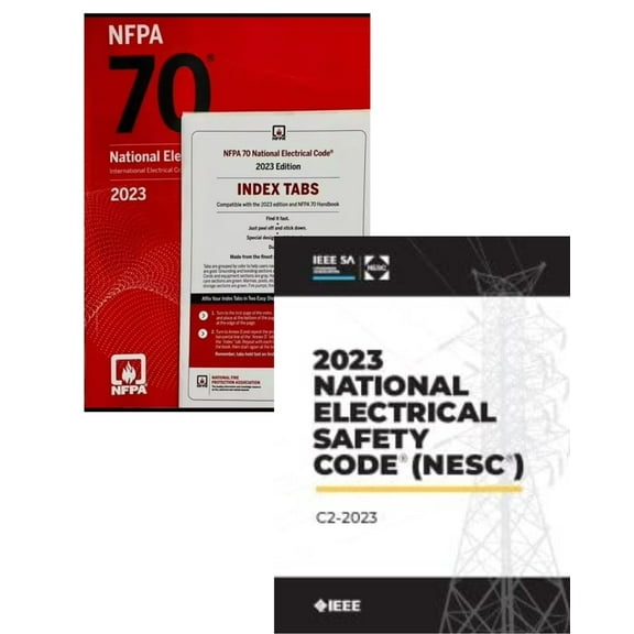 free Index Tabs with  Nec 2023 Code Book Paperback with IEEE NESC 2023 CODE BOOK 2023
