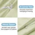 thumbnail image 5 of CGK Linens 2-Piece Premium Duvet Cover Set - Twin Size Soft Comforter Cover With Zipper & Matching Pillowcases, Light Sage Green, 5 of 7
