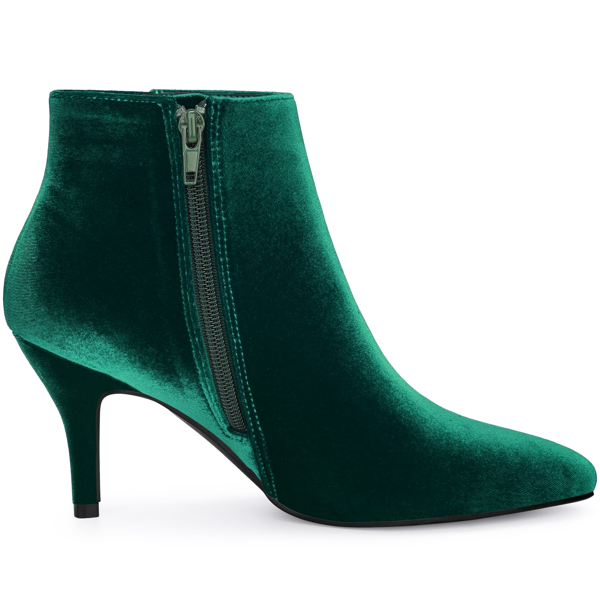 DARING DIVA Women's Pointy Toe Stiletto Heels Ankle Boots Green US 9