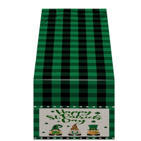 

St Patricks Day Green Home Decorations St. Patricks s Day Table Flag Linen Reversible Printed Tablecloth Non Slip Heat Resistants Placemat Home Decoration