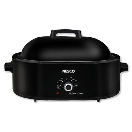 NESCO 18-Qt 1,450-Watt Roaster with Porcelain Cookwell, Black