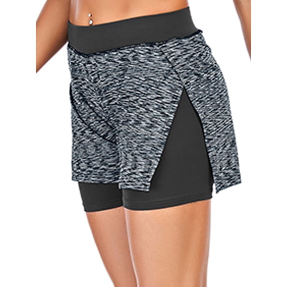 Tinglu 2-in-1 Yoga Shorts Women Mini Leggings Booty Shorts