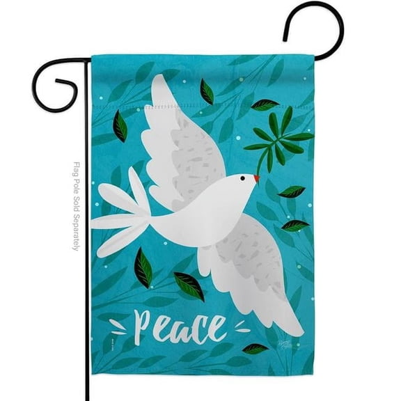 Breeze Decor G120097-BO 13 x 18.5 in. Want Peace Garden Flag with Sweet Life Earth Double-Sided Decorative Vertical House Banner Yard Gift