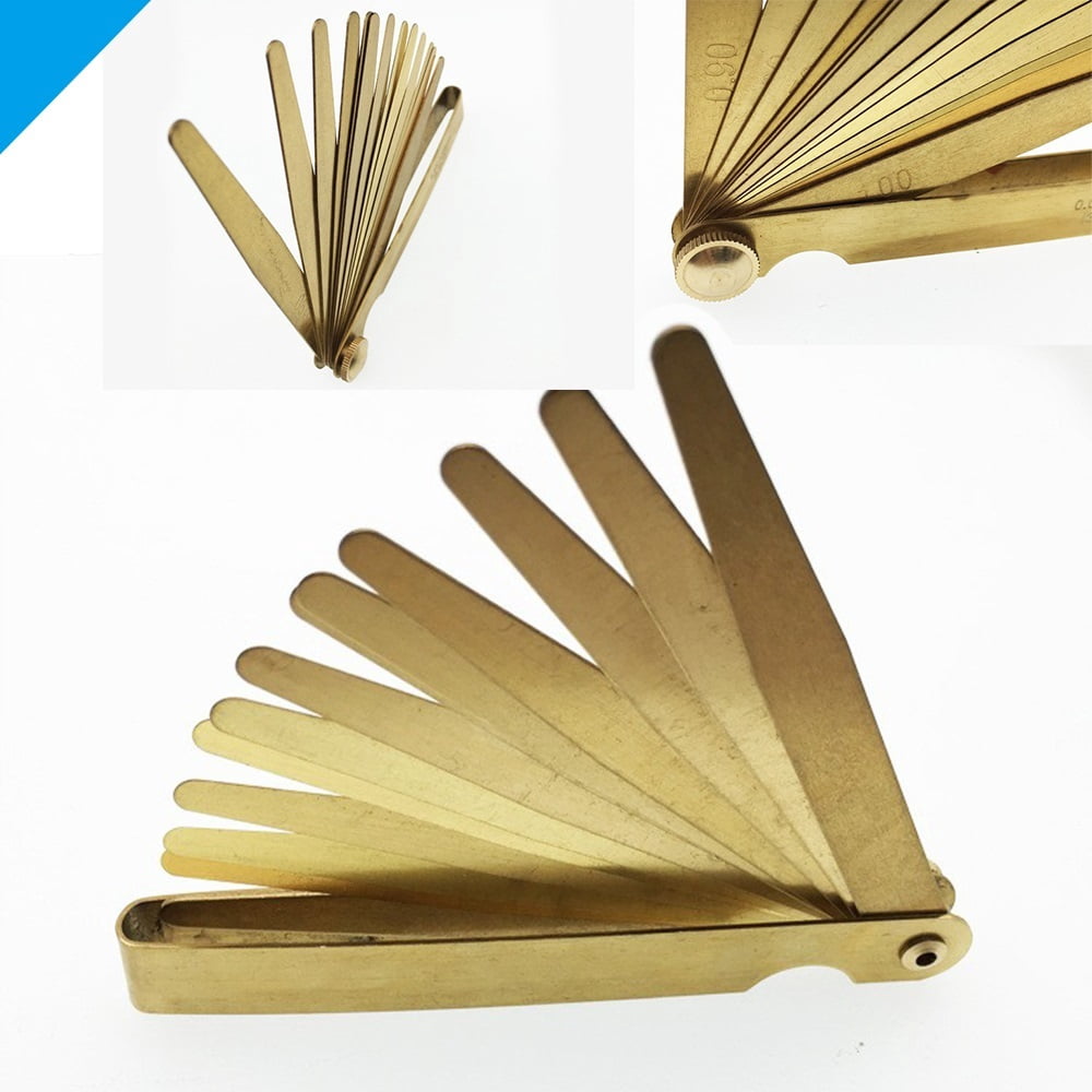 13/20 Blades Metric Thickness Feeler Gauge 0.05-1mm Brass Measuring Tool For Width Gap For Designers Engineers And Mechanics ,Easy to Use
