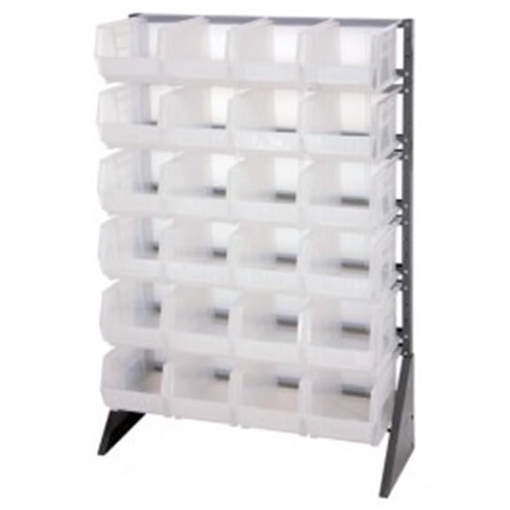 Quantum Storage QRU-12S-240-24CL Single Sided, 12 Rail Unit with 24 Plastic Storage Bins