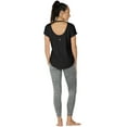 thumbnail image 5 of icyzone Open Back Yoga Shirts for Women - Exercise Workout Tops, Athletic Short Sleeves, Running T-Shirts Loose Fit, 5 of 7