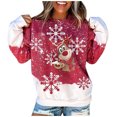 thumbnail image 1 of Mujeres moda cuello redondo Navidad manga larga Tops blusa pulóver sudadera Fridja  fhghd1120, 1 of 5